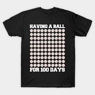 Having a ball for 00 Days Of School Baseball Lover T-Shirt